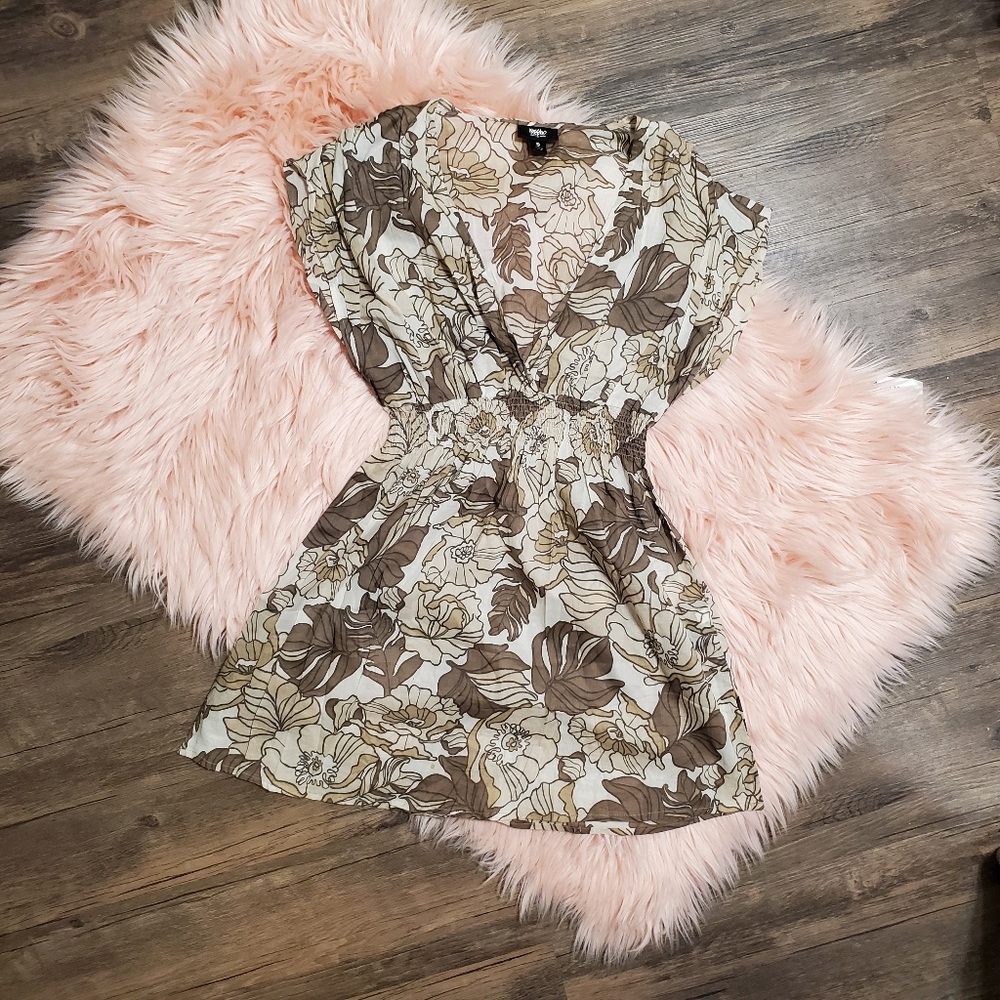 Palm Leaf & Flower Patterned Blouse